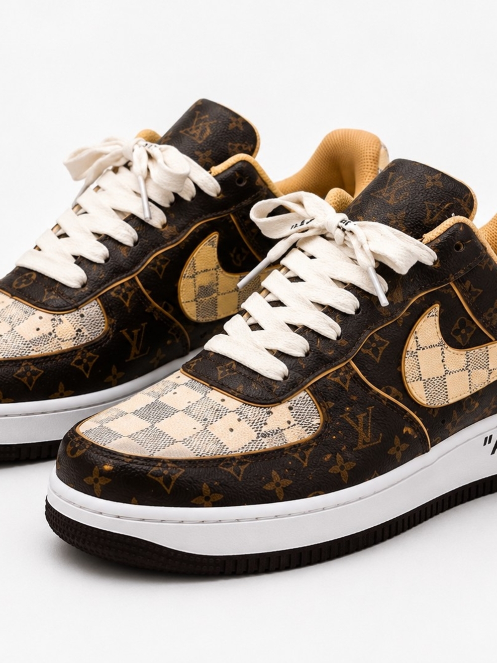 Luxury Monogram Brown & Cream Men's Low-Top Sneaker